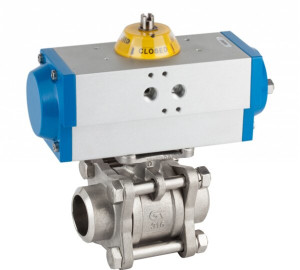 Válvula esfera 3 piezas Butt weld ANSI B 16.25/ Actuador Gen-Air