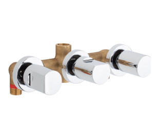 Grupo baño empotrado 8" con inversor Cromado Kalo
