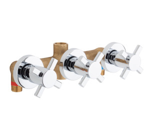 Grupo ducha empotrado 8” con inversor Cromado Kross