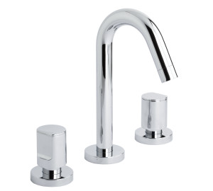 Batería de lavabo caño inclinado Cromado Kalo