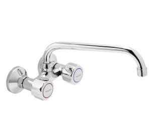Grifo de cocina mural 11 cm caño tubo alto 24 cm Cromado Gamma